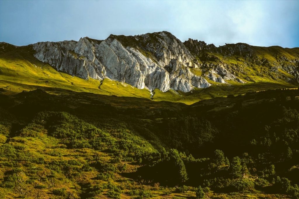 Mountains showing water channeling