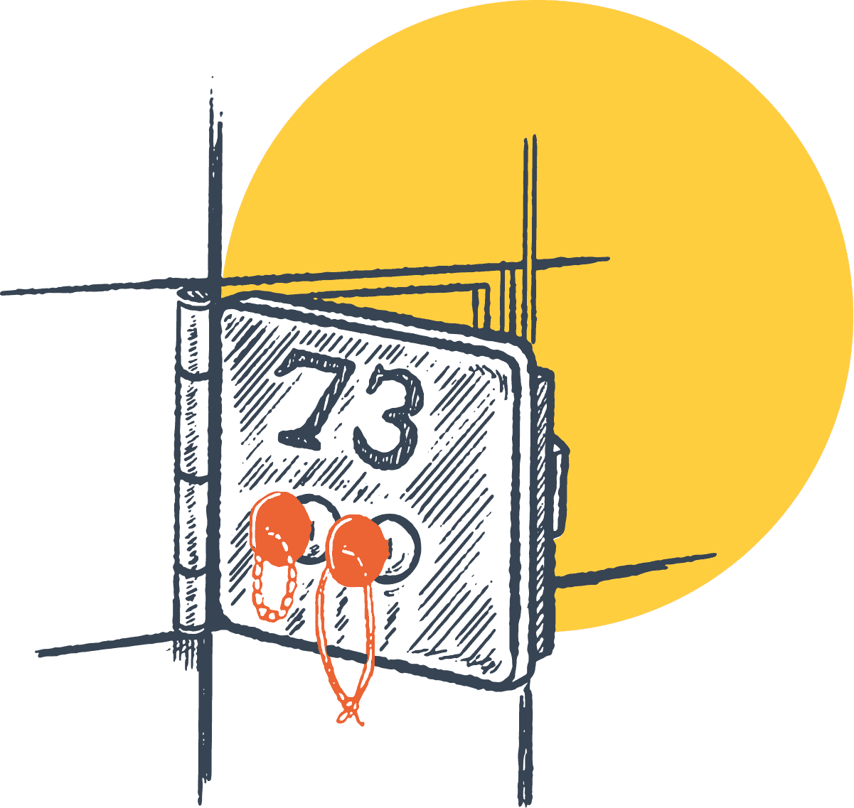 Illustration of safe deposit box