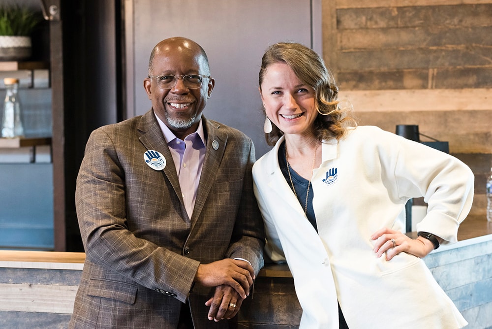 The Giving Wall founders Reggie Gordon and Becky Lakin