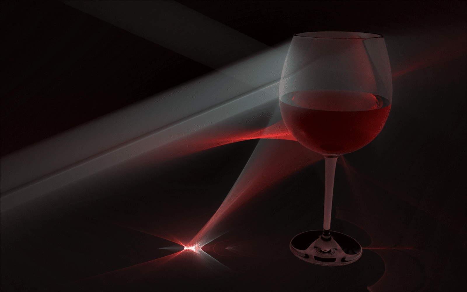 Computer rendering of a wine glass caustic