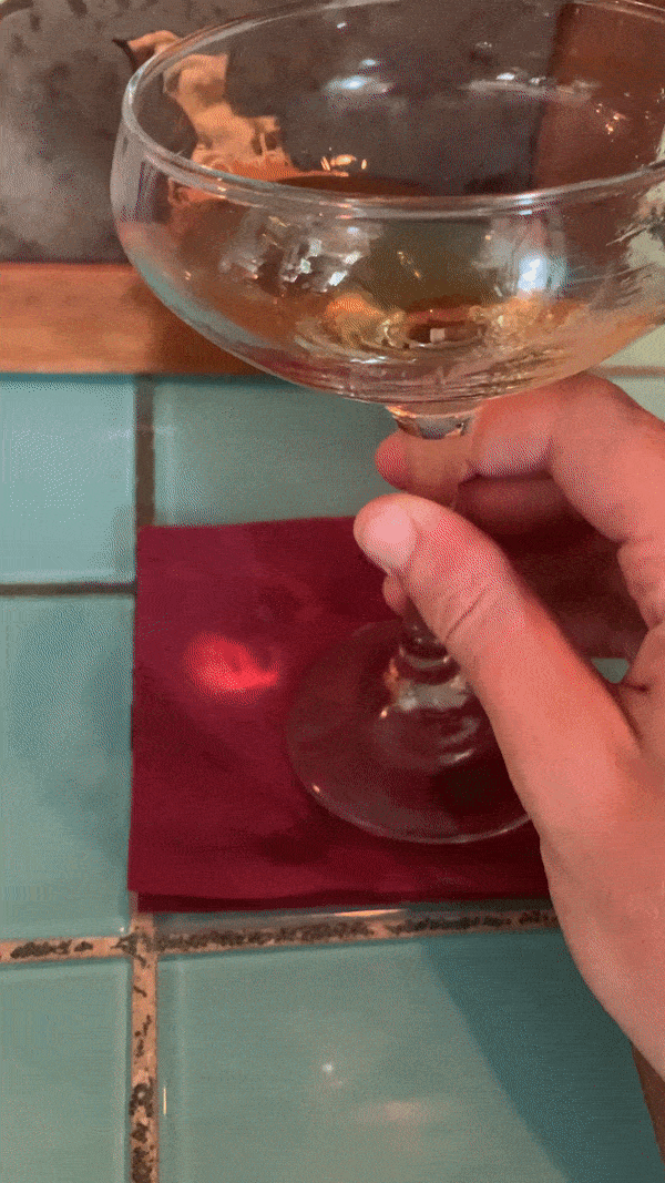 Light shining through a glass