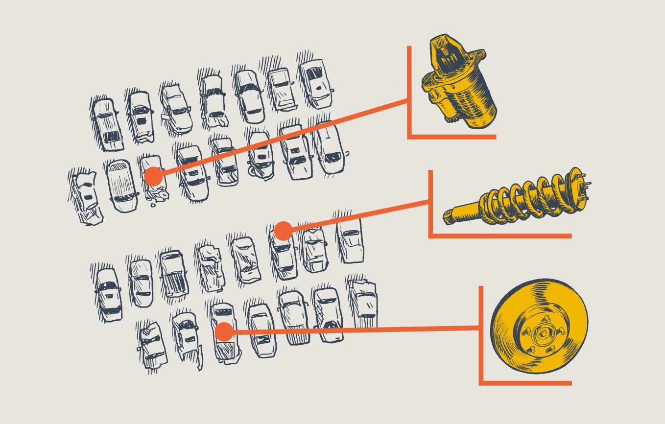 Car lot illustration