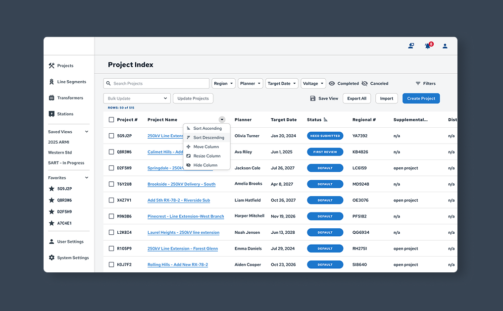 Long-Term Planning Project Management for Electric Utilities