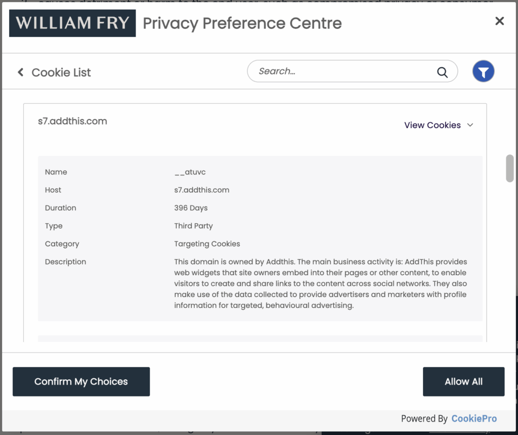 Tracking Cookies: AddThis