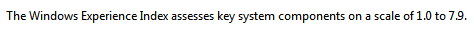 Windows Experience Index