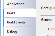 Project Options Build Tab