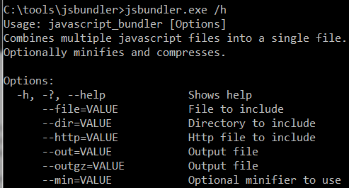 jsbundler command line options